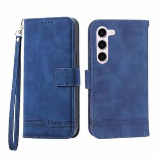 For Samsung Galaxy S23 5G Dierfeng Dream Line TPU + PU Leather Phone Case(Blue)