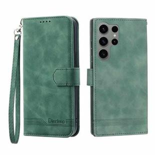 For Samsung Galaxy S23 Ultra 5G Dierfeng Dream Line TPU + PU Leather Phone Case(Green)