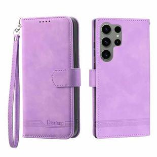 For Samsung Galaxy S23 Ultra 5G Dierfeng Dream Line TPU + PU Leather Phone Case(Purple)
