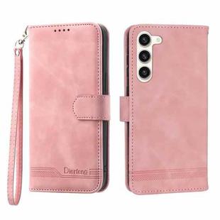 For Samsung Galaxy S23+ 5G Dierfeng Dream Line TPU + PU Leather Phone Case(Pink)