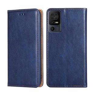For TCL 40 SE Gloss Oil Solid Color Magnetic Leather Phone Case(Blue)