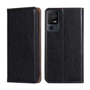 For TCL 40 SE Gloss Oil Solid Color Magnetic Leather Phone Case(Black)