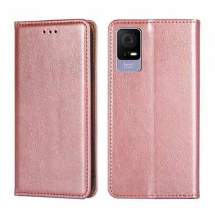 For TCL 405 / 406 / 408 Gloss Oil Solid Color Magnetic Leather Phone Case(Rose Gold)