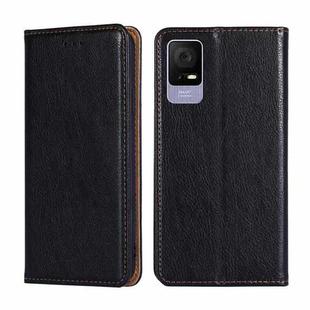 For TCL 405 / 406 / 408 Gloss Oil Solid Color Magnetic Leather Phone Case(Black)