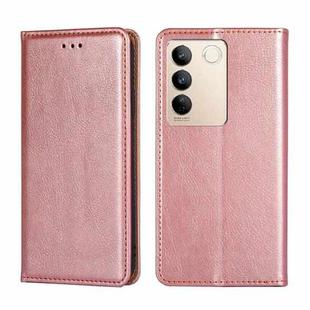 For vivo S16 / S16 Pro Gloss Oil Solid Color Magnetic Leather Phone Case(Rose Gold)