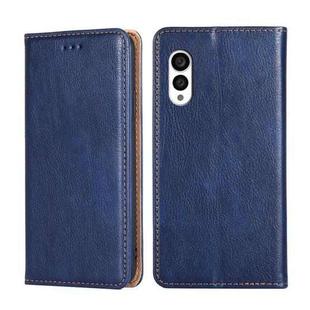 For Fujitsu Arrows N F-51C Gloss Oil Solid Color Magnetic Leather Phone Case(Blue)