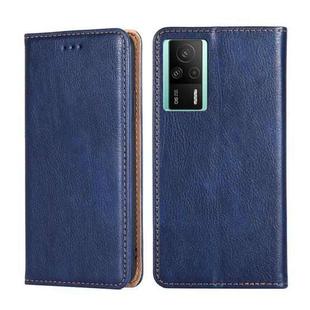 For Xiaomi Redmi K60E Gloss Oil Solid Color Magnetic Leather Phone Case(Blue)