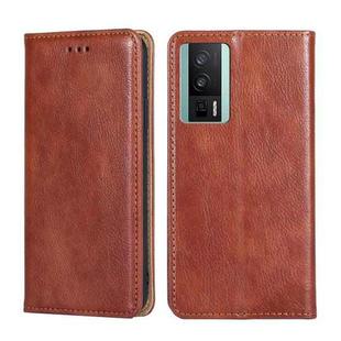 For Xiaomi Redmi K60 / K60 Pro Gloss Oil Solid Color Magnetic Leather Phone Case(Brown)