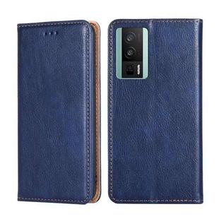For Xiaomi Redmi K60 / K60 Pro Gloss Oil Solid Color Magnetic Leather Phone Case(Blue)