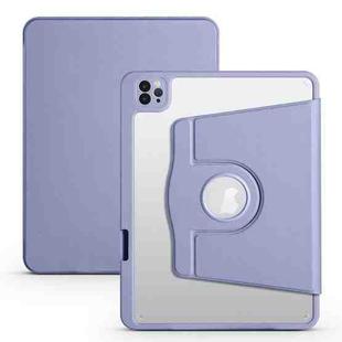 For iPad Pro 11 2022/2021/2020/2018 / Air 10.9 2022 / 10.9 2020 Acrylic 360 Degree Rotation Holder Tablet Leather Case(Lavender Purple)