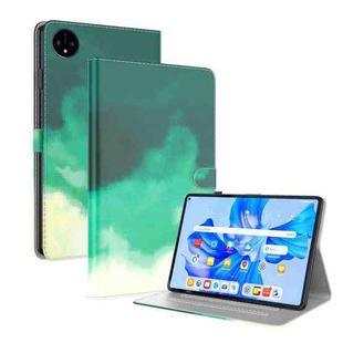 For Huawei MatePad Pro 11 2022 Watercolor Pattern Flip Leather Tablet Case(Cyan Green)