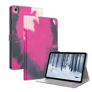 For Nokia T21 Watercolor Pattern Flip Leather Tablet Case(Berry Color)