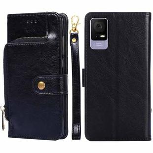 For TCL 405 / 406 / 408 Zipper Bag Leather Phone Case(Black)