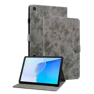 For Huawei MatePad SE Tiger Pattern Flip Leather Tablet Case(Grey)