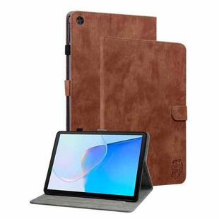 For Huawei MatePad SE Tiger Pattern Flip Leather Tablet Case(Brown)