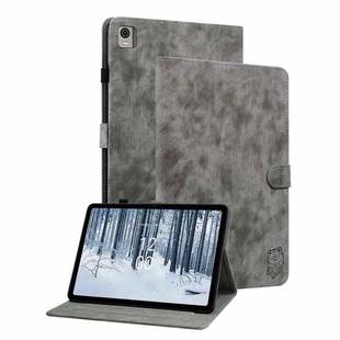 For Nokia T21 Tiger Pattern Flip Leather Tablet Case(Grey)