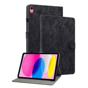 For iPad 10th Gen 10.9 2022 Tiger Pattern Flip Leather Tablet Case(Black)