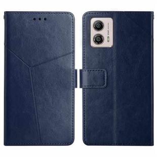 For Motorola Moto G53 5G/G13/G23 HT01 Y-shaped Pattern Flip Leather Phone Case(Blue)