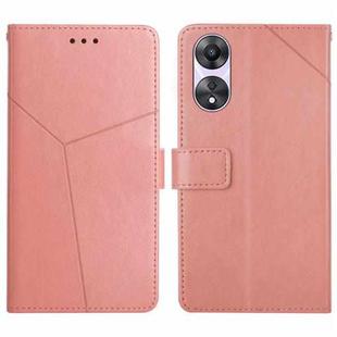 For OPPO A58 5G/A78 5G HT01 Y-shaped Pattern Flip Leather Phone Case(Pink)