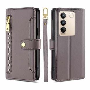 For vivo S16 / S16 Pro Sheep Texture Cross-body Zipper Wallet Leather Phone Case(Grey)