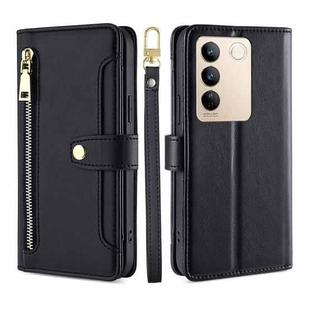 For vivo S16 / S16 Pro Sheep Texture Cross-body Zipper Wallet Leather Phone Case(Black)