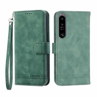 For Sony Xperia 10 IV Dierfeng Dream Line TPU + PU Leather Phone Case(Green)