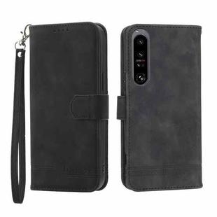 For Sony Xperia 5 IV Dierfeng Dream Line TPU + PU Leather Phone Case(Black)