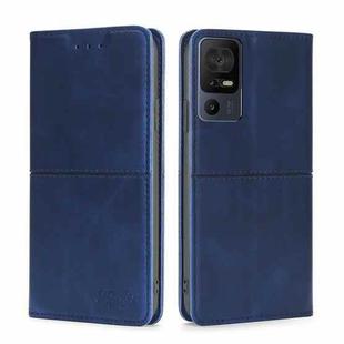 For TCL 40 SE Cow Texture Magnetic Horizontal Flip Leather Phone Case(Blue)