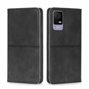 For TCL 405 / 406 / 408 Cow Texture Magnetic Horizontal Flip Leather Phone Case(Black)