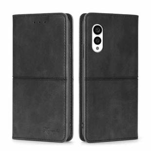 For Fujitsu Arrows N F-51C Cow Texture Magnetic Horizontal Flip Leather Phone Case(Black)