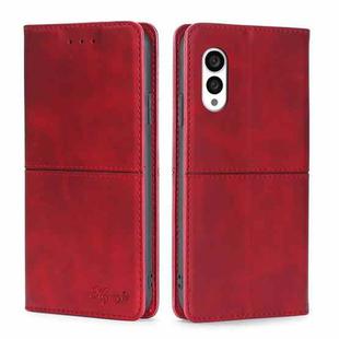 For Fujitsu Arrows N F-51C Cow Texture Magnetic Horizontal Flip Leather Phone Case(Red)