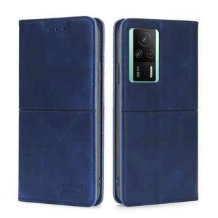For Xiaomi Redmi K60E Cow Texture Magnetic Horizontal Flip Leather Phone Case(Blue)