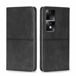 For Honor 80 GT Cow Texture Magnetic Horizontal Flip Leather Phone Case(Black)