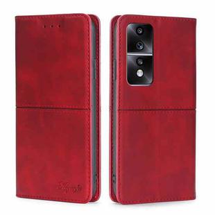 For Honor 80 GT Cow Texture Magnetic Horizontal Flip Leather Phone Case(Red)