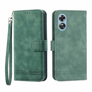 For OPPO A17 Dierfeng Dream Line TPU + PU Leather Phone Case(Green)
