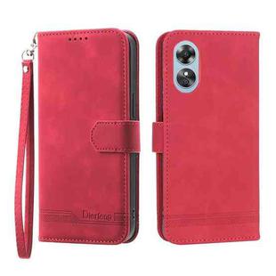 For OPPO A17 Dierfeng Dream Line TPU + PU Leather Phone Case(Red)