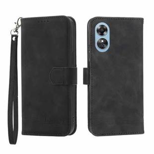For OPPO A17 Dierfeng Dream Line TPU + PU Leather Phone Case(Black)