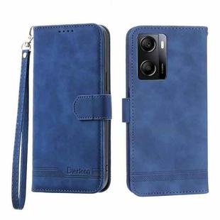 For OPPO A57 4G Dierfeng Dream Line TPU + PU Leather Phone Case(Blue)