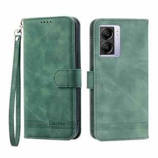 For OPPO A57 5G Dierfeng Dream Line TPU + PU Leather Phone Case(Green)