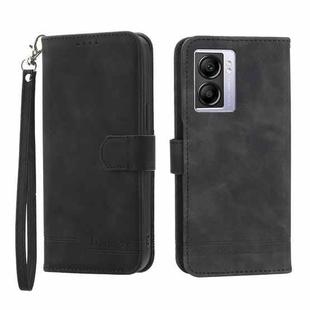 For OPPO A57 5G Dierfeng Dream Line TPU + PU Leather Phone Case(Black)