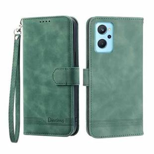 For Realme 9i Dierfeng Dream Line TPU + PU Leather Phone Case(Green)