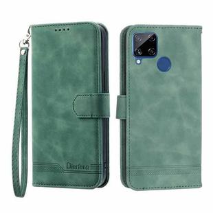 For Realme C12 / C15 / C25 Dierfeng Dream Line TPU + PU Leather Phone Case(Green)