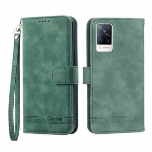 For vivo V21 5G Dierfeng Dream Line TPU + PU Leather Phone Case(Green)