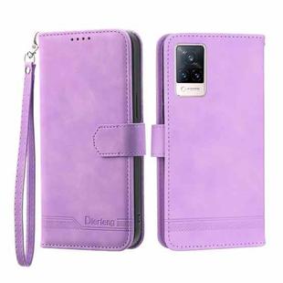 For vivo V21 5G Dierfeng Dream Line TPU + PU Leather Phone Case(Purple)