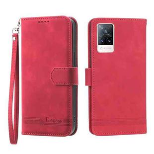 For vivo V21 5G Dierfeng Dream Line TPU + PU Leather Phone Case(Red)