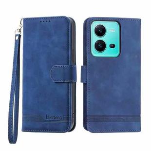 For vivo V25 Dierfeng Dream Line TPU + PU Leather Phone Case(Blue)