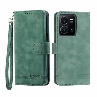 For vivo Y35 2022 Dierfeng Dream Line TPU + PU Leather Phone Case(Green)