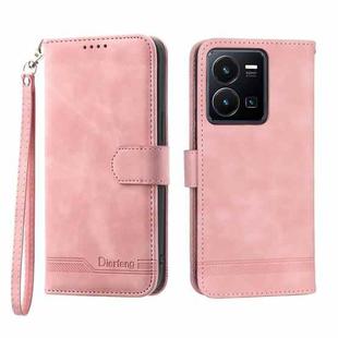 For vivo Y35 2022 Dierfeng Dream Line TPU + PU Leather Phone Case(Pink)