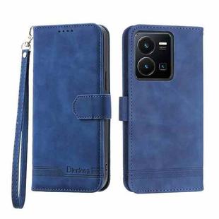 For vivo Y35 2022 Dierfeng Dream Line TPU + PU Leather Phone Case(Blue)