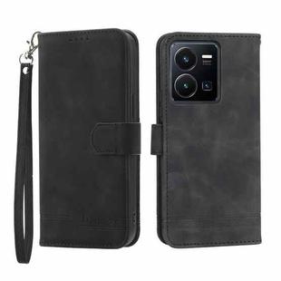 For vivo Y35 2022 Dierfeng Dream Line TPU + PU Leather Phone Case(Black)